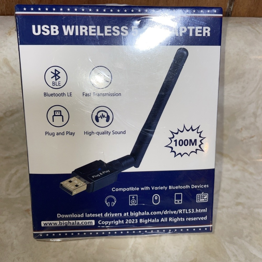 Long Range USB‎ Bluetooth 5.3 Adapter for PC Desktop, 150M Wireless Black